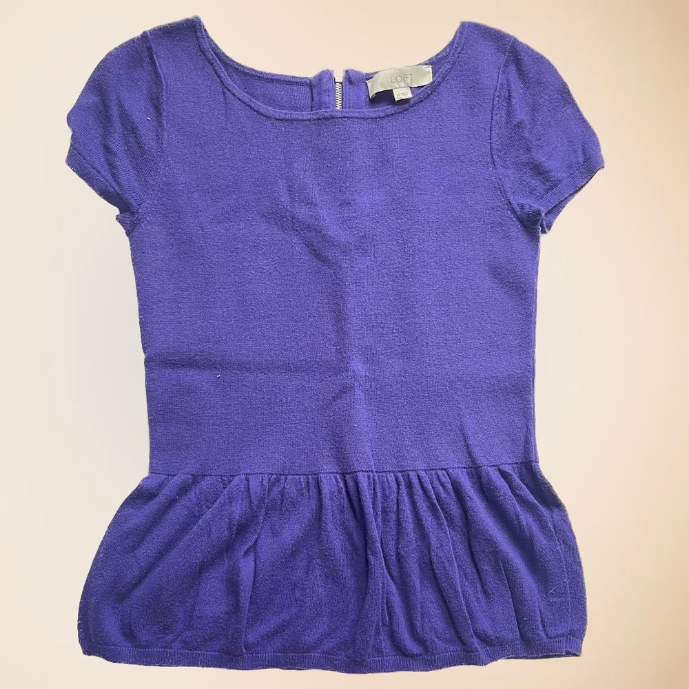 Purple Knit Peplum Top